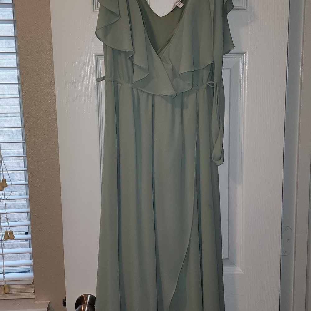Baltic Born Soft Green Chiffon Maxi Dress
